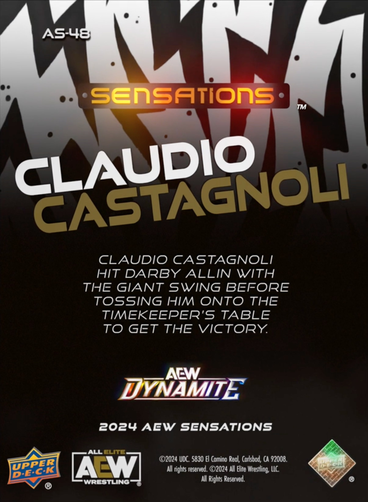 11/20/24 – Claudio Castagnoli – Claudio Castagnoli Earns the Win Over Darby Allin