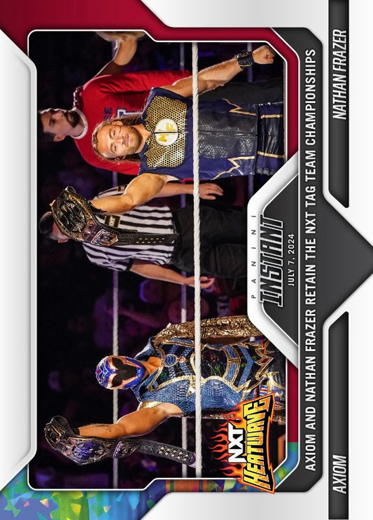 Axiom / Nathan Frazer – Axiom and Nathan Frazer Retain the NXT TAG Team Championships trading card PW Catalog