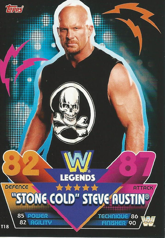 WWE Topps Slam Attax Reloaded 2020 Stone Cold Steve Austin T18 trading card PW Catalog