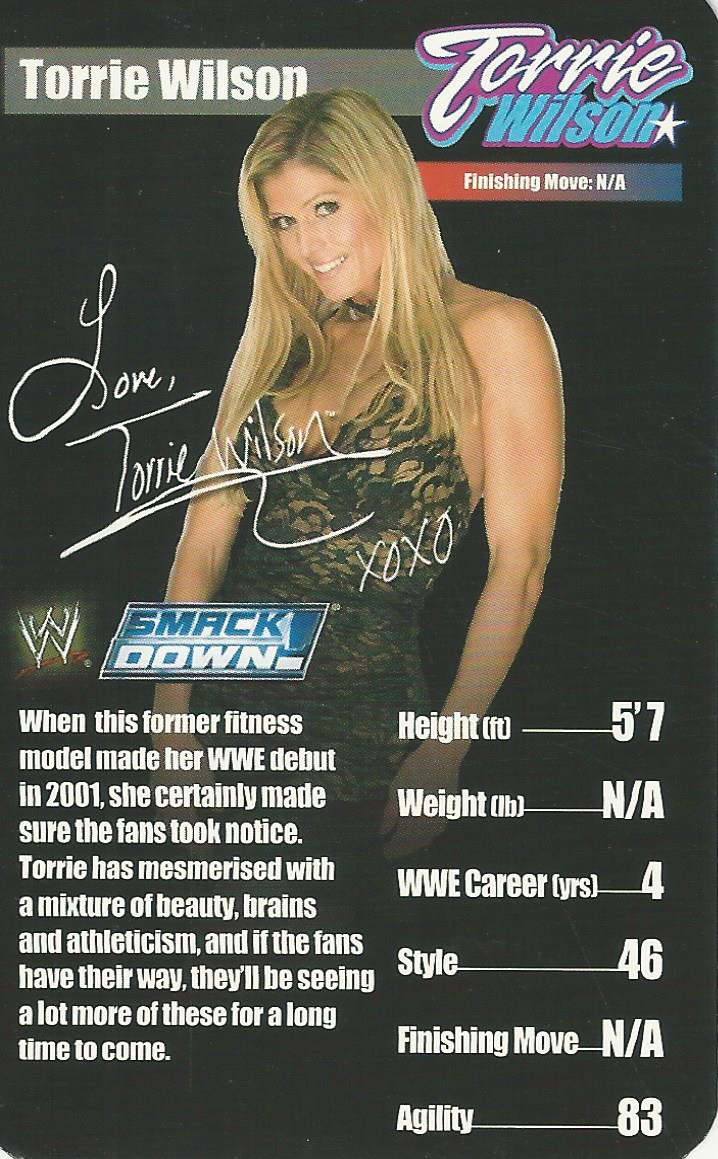 WWE Top Trumps Superstars 1 2005 Torrie Wilson trading card PW Catalog