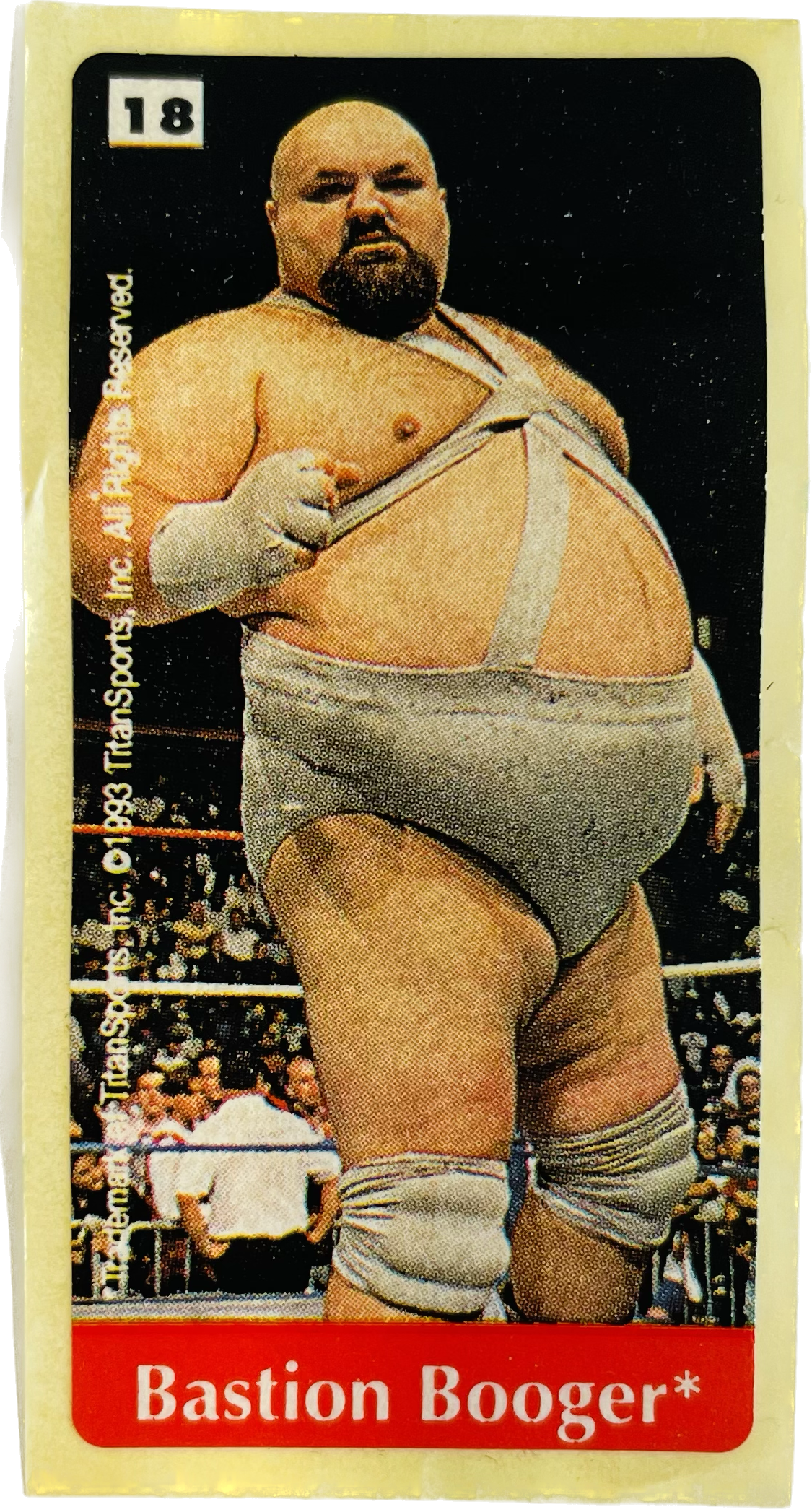 WWF Dunkin Bubble Gum Stickers (1993) No. 18 Bastion Booger PW Catalog