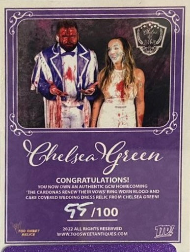 Chelsea Green – GCW Wedding Autograph Ring Worn Dress