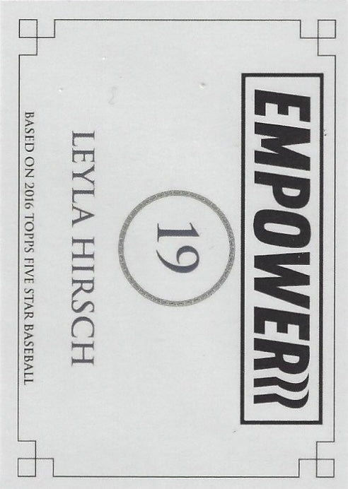 Leyla Hirsch trading card PW Catalog