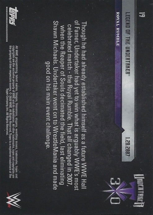 1.28.2007 – Winning the Royal Rumble Match trading card PW Catalog