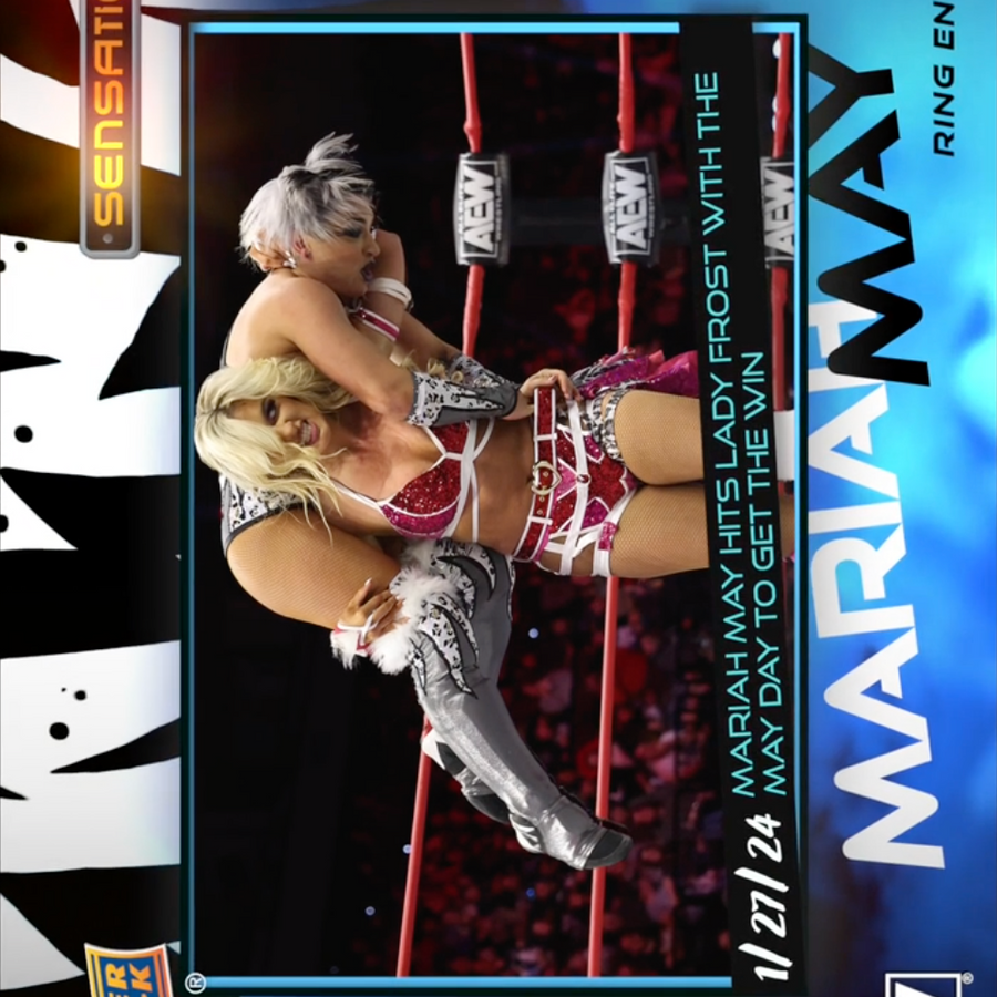 1/27/24 – Mariah MAY – Mariah MAY Hits Lady Frost With the MAY Day to Get the Win trading card PW Catalog