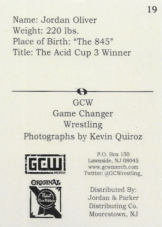 Jordan Oliver trading card PW Catalog