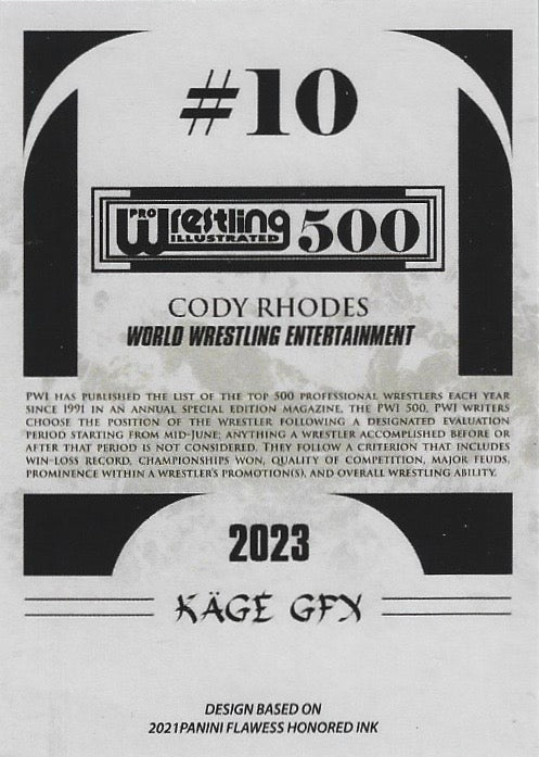 “The American Nightmare” Cody Rhodes trading card PW Catalog