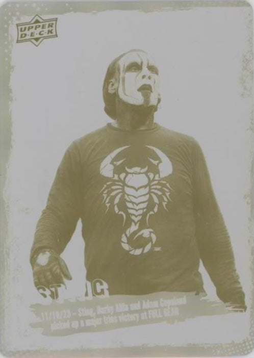 11/18/23 – Sting, Darby Allin and Adam Copeland Picked UP a Major Trios Victory at Full Gear trading card PW Catalog