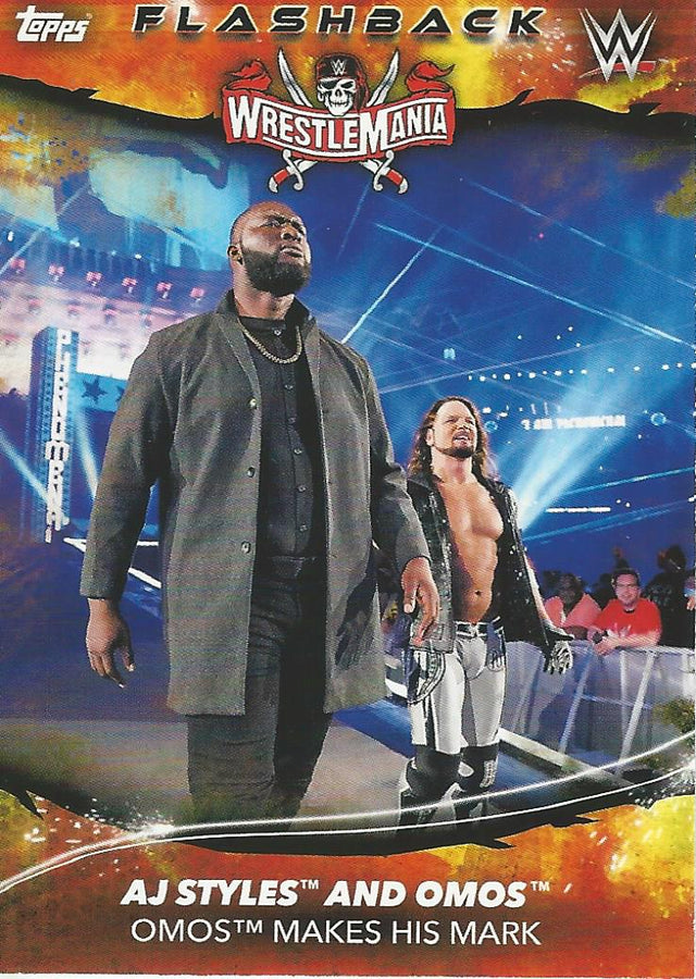 Topps WWE Superstars 2021 AJ Styles and Omos #192