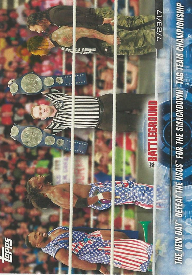 WWE Topps Road to Wrestlemania 2018 New Day vs Usos #94