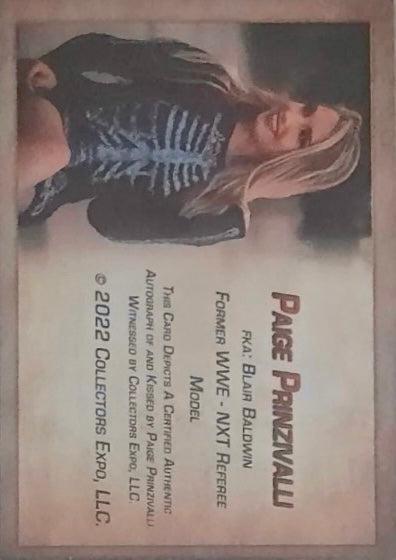 Paige Prinzivalli trading card PW Catalog
