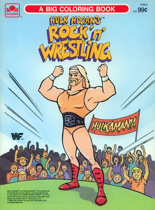 1985 Rock and Wrestling Coloring Book