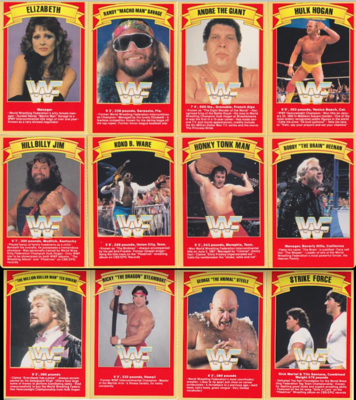 WWF Superstars of wrestling ice cream bars Gold bond Good humor 1988 Complete set PW Catalog