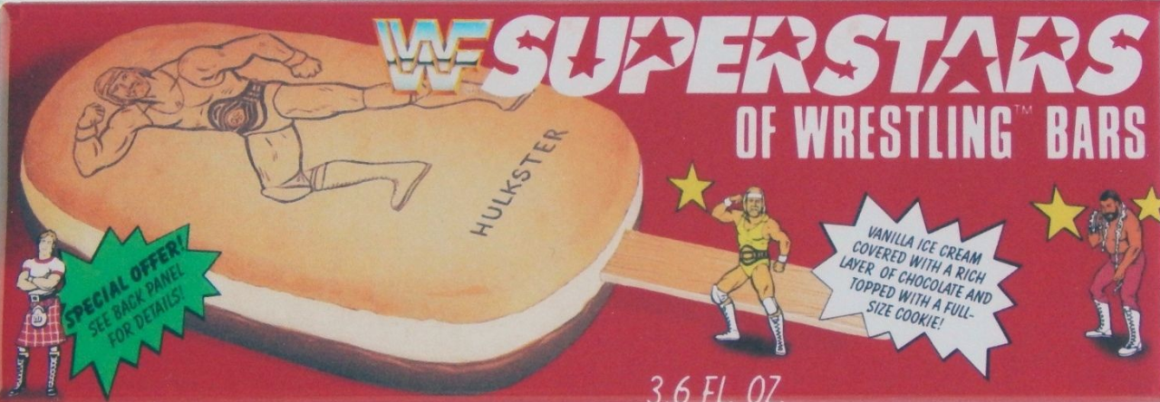 WWF Superstars of wrestling ice cream bars Gold bond Good humor 1990