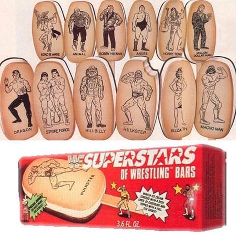 WWF Superstars of wrestling ice cream bars Gold bond Good humor 1990