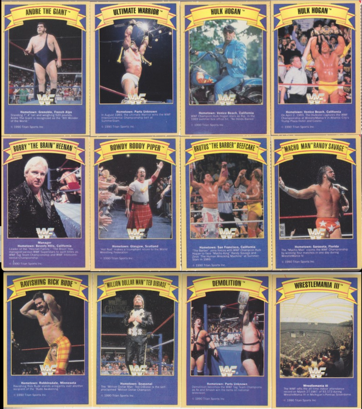 WWF Superstars of wrestling ice cream bars Gold bond Good humor 1990