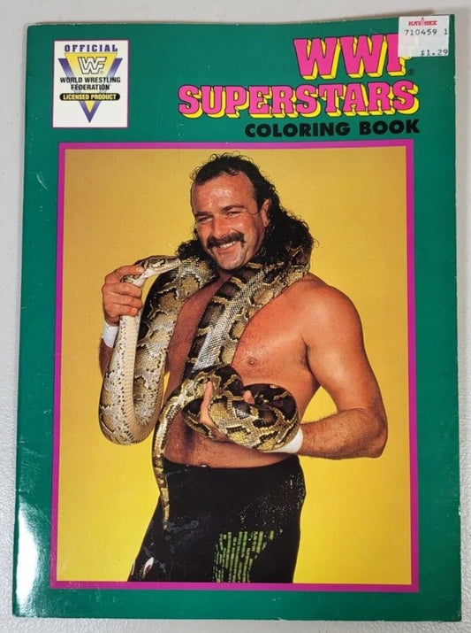 1991 WWF Superstars Jake the snake roberts Coloring Book
