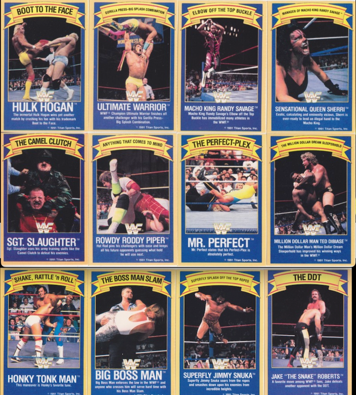 WWF Superstars of wrestling ice cream bars Gold bond Good humor 1991