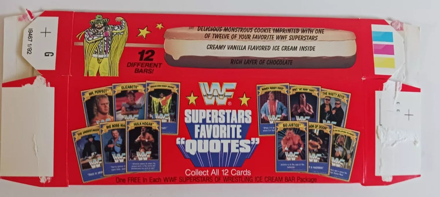 WWF Superstars of wrestling ice cream bars Gold bond Good humor 1992