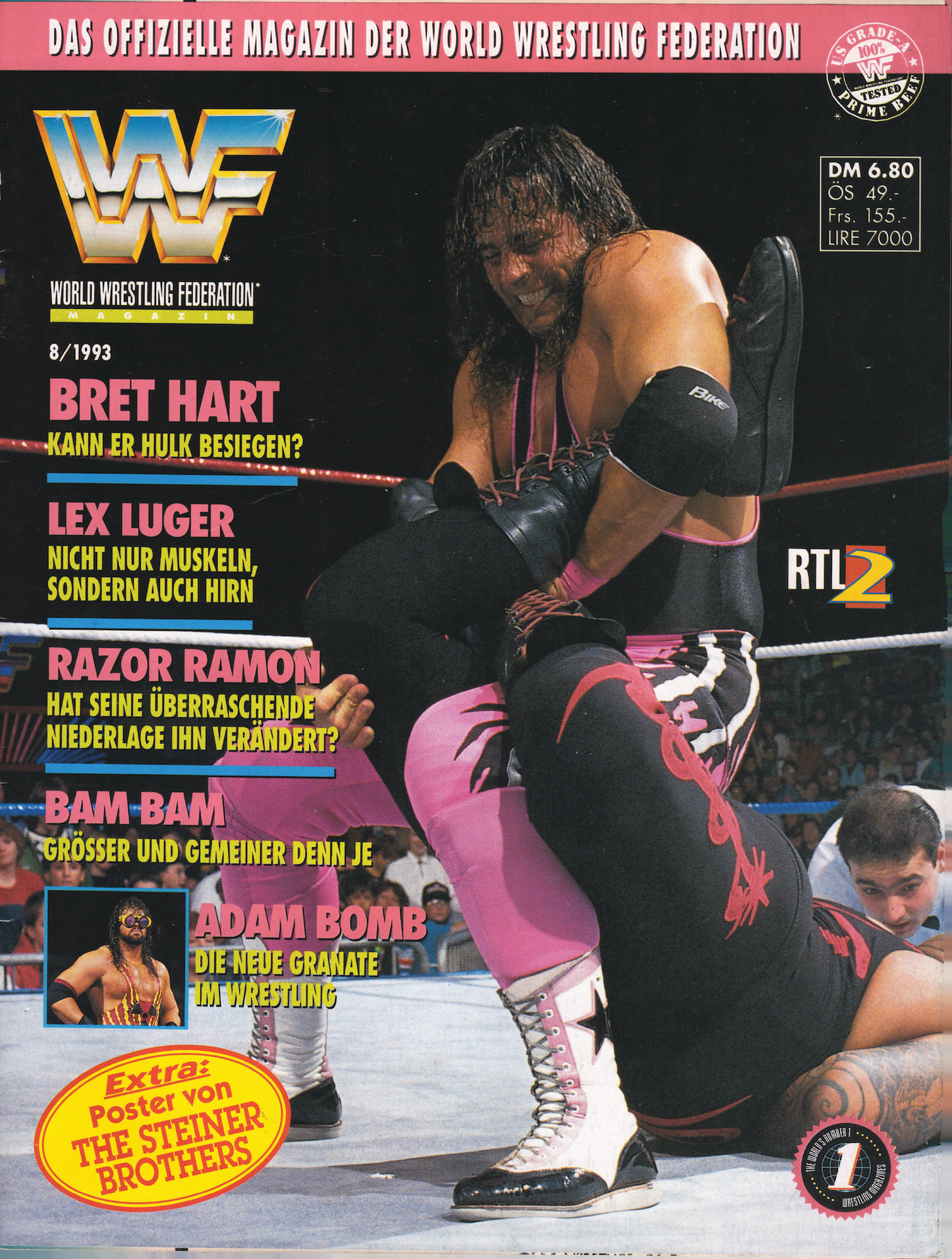 WWF Magazine August 1993 from Germany Magazine PWcatalog