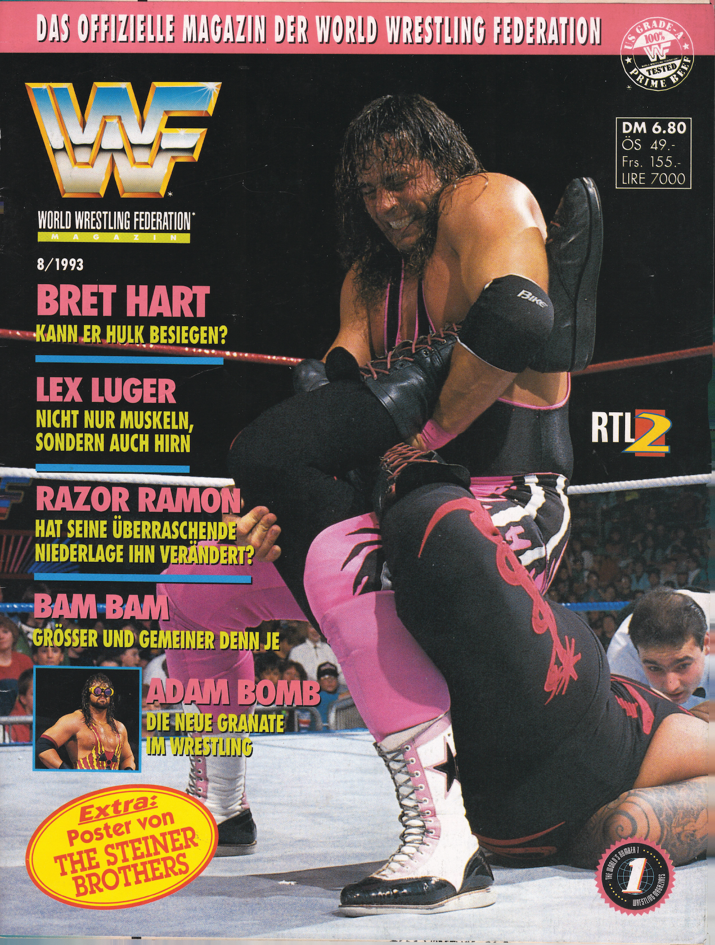 WWF Magazine August 1993 from Germany Magazine PWcatalog