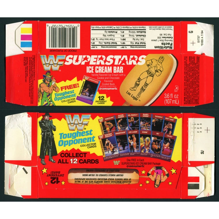 WWF Superstars of wrestling ice cream bars Gold bond Good humor 1994