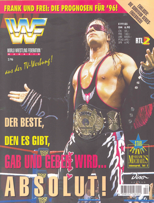 WWF Magazine February 1996 from Germany Magazine PWcatalog