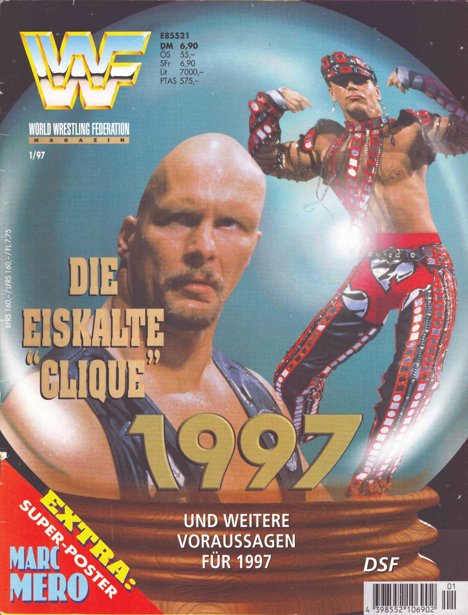 WWF Magazine January 1997 from Germany Magazine PWcatalog