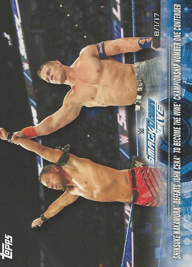 WWE Topps Road to Wrestlemania 2018 John Cena vs Shinsuke Nakamura #99