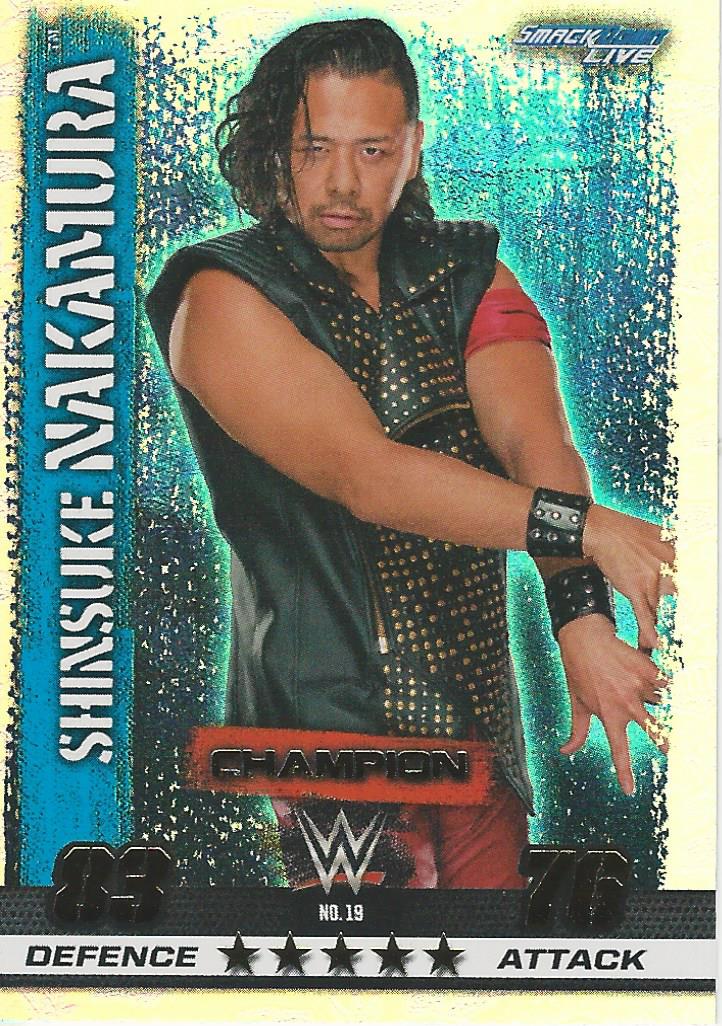 WWE Topps Slam Attax 10th Edition 2017 Champion Shinsuke Nakamura #19