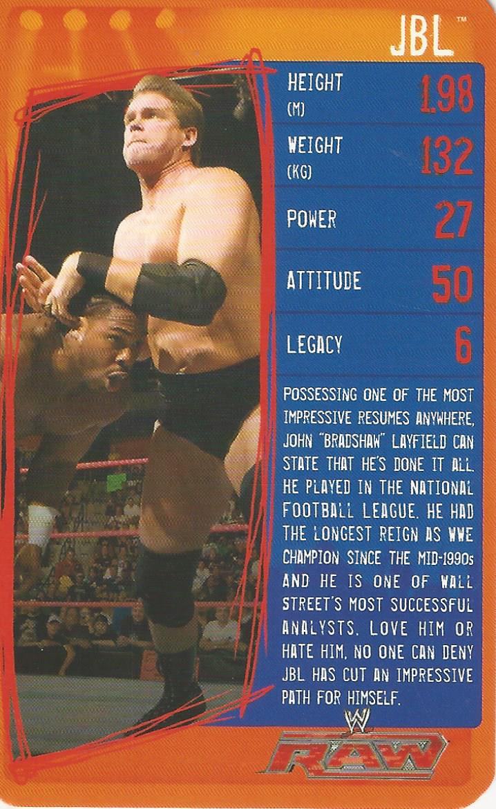 WWE Top Trumps Specials 2009 JBL trading card PW Catalog