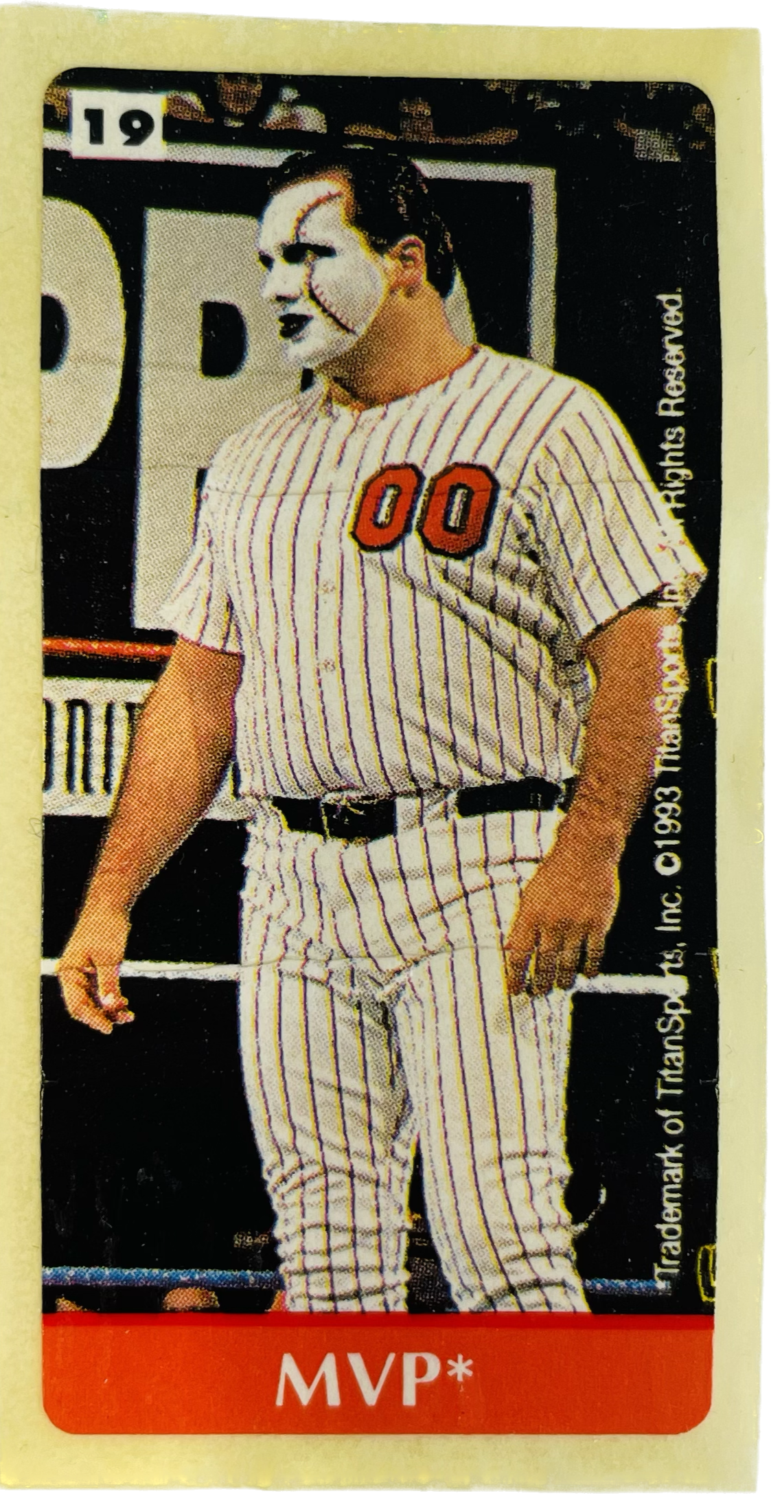 WWF Dunkin Bubble Gum Stickers (1993) No. 19 MVP PW Catalog