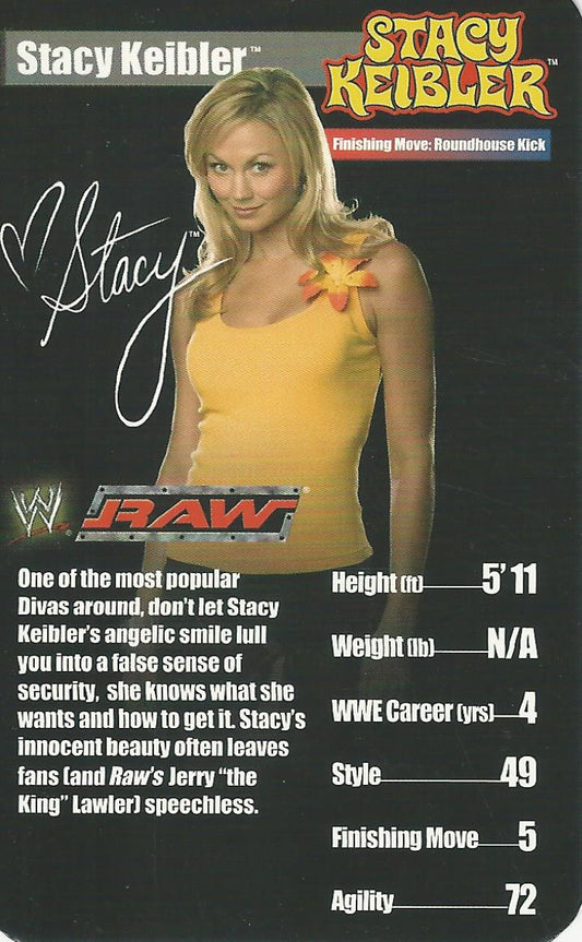 WWE Top Trumps Superstars 1 2005 Stacey Keibler trading card PW Catalog