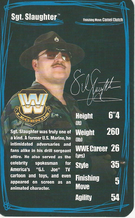 WWE Top Trumps 2006 Superstars 2 Sgt Slaughter trading card PW Catalog