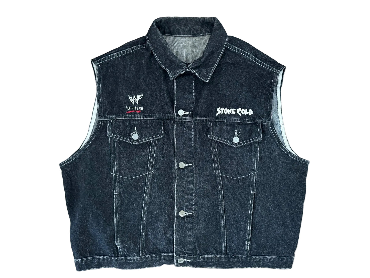 1999 WWF Stone Cold Steve Austin denim vest Pwcatalog