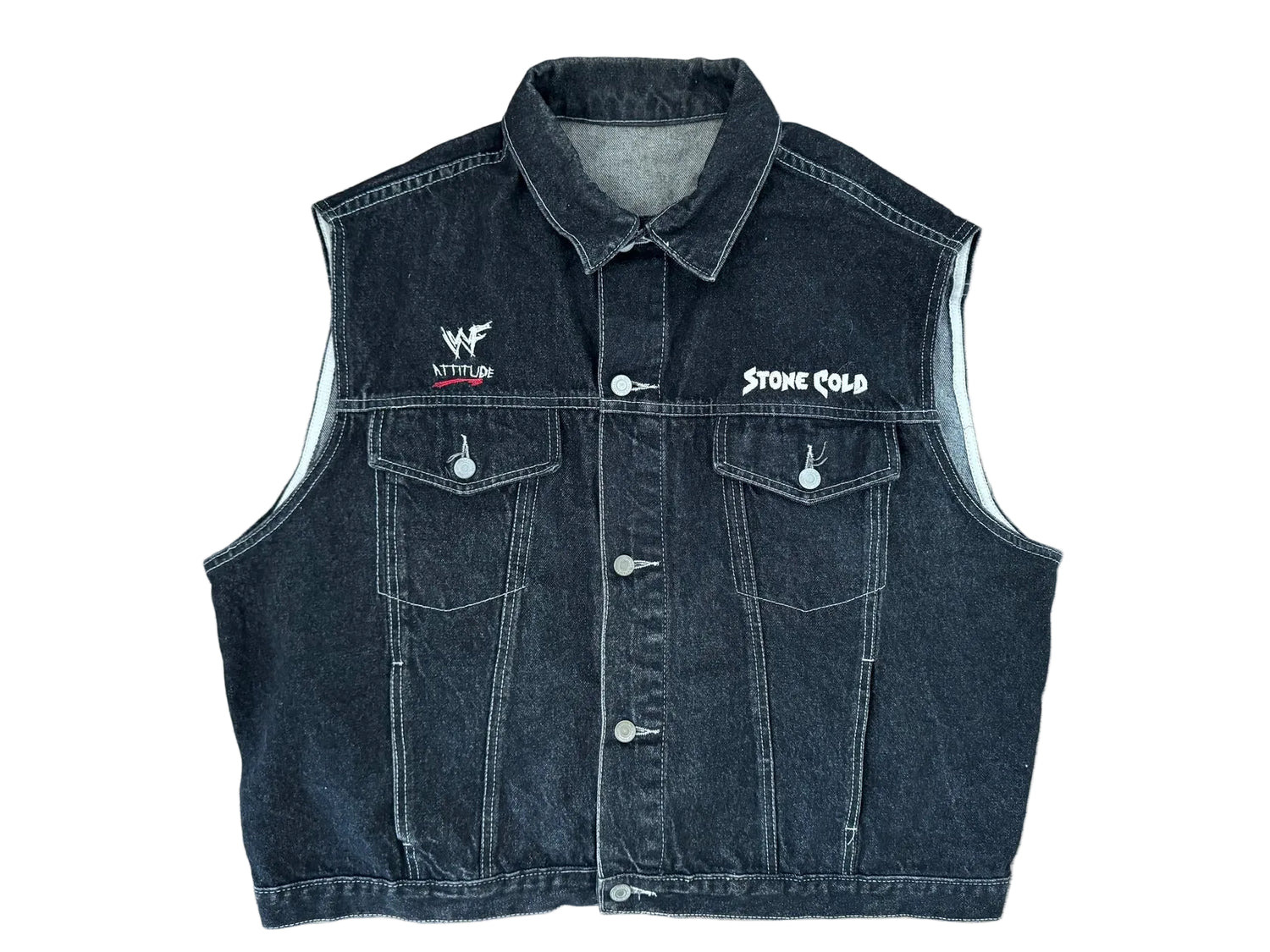 1999 WWF Stone Cold Steve Austin denim vest Pwcatalog
