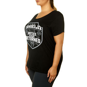 The Shield "Justice Has Returned" Women's Curvy T-Shirt T-Shirt PW Catalog