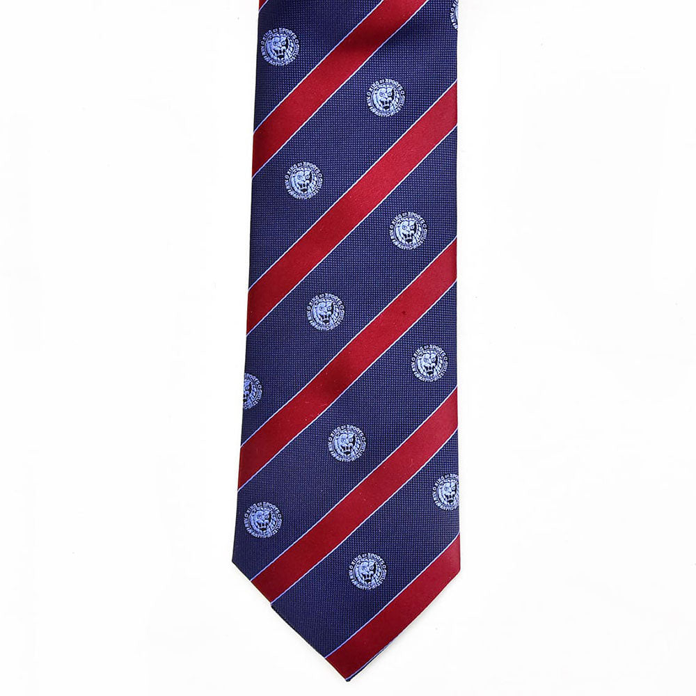 Silk tie lion mark dark blue x blue red stripe Other Goods PW Catalog
