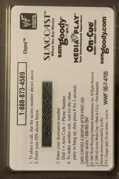 WWF Home Video Chris Jericho Phone Card Pwcatalog