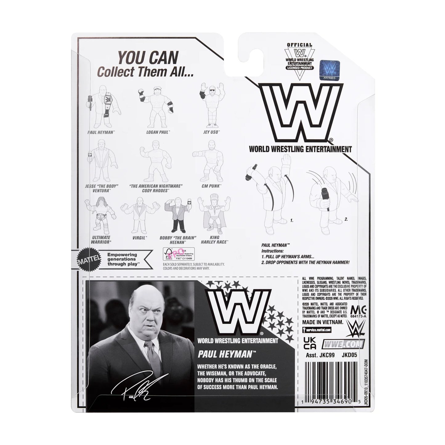 WWE Mattel Retro Paul Heyman Ringside Exclusive Series 2
