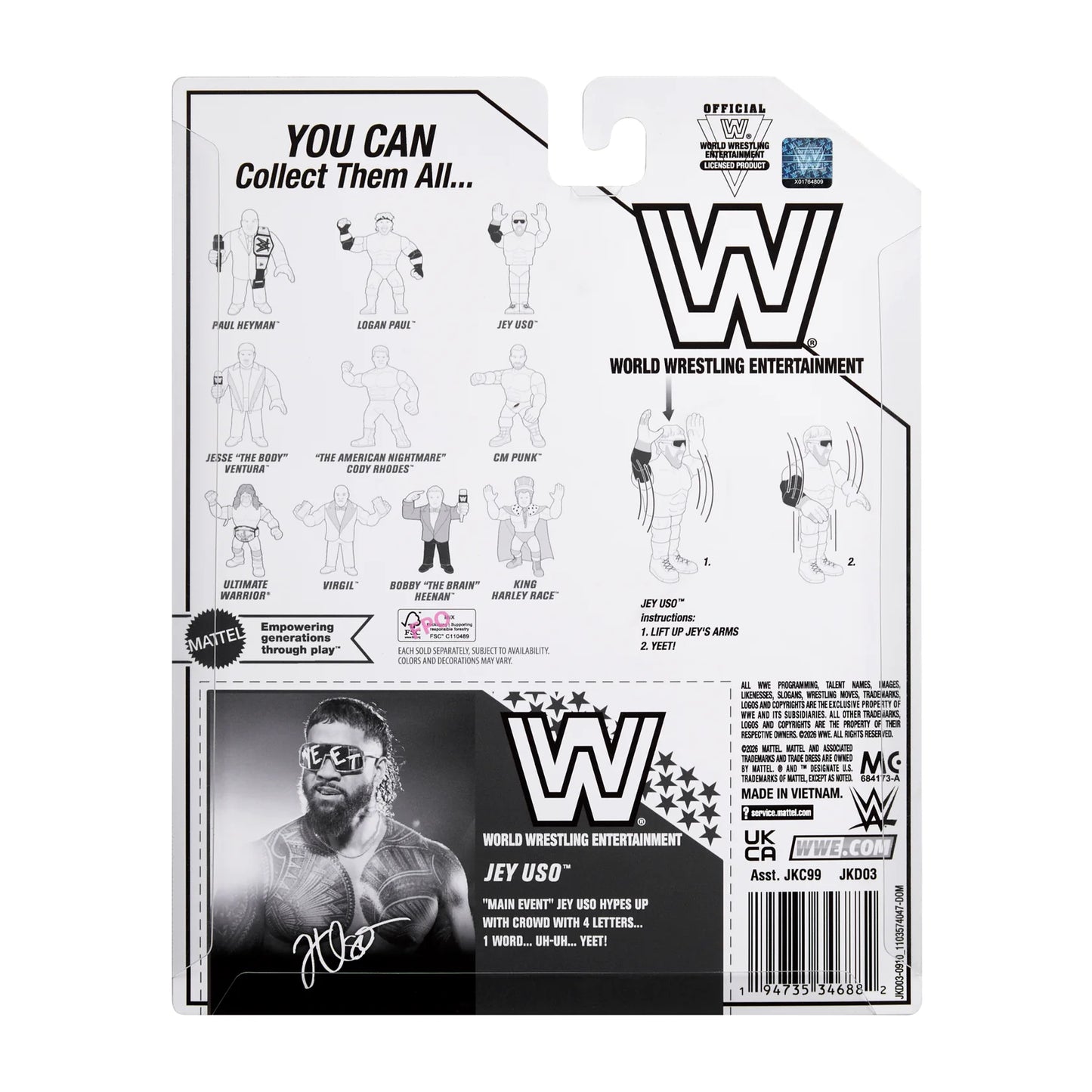 WWE Mattel Retro Jey Uso Ringside Exclusive Series 2 Action & Toy Figures PWcatalog
