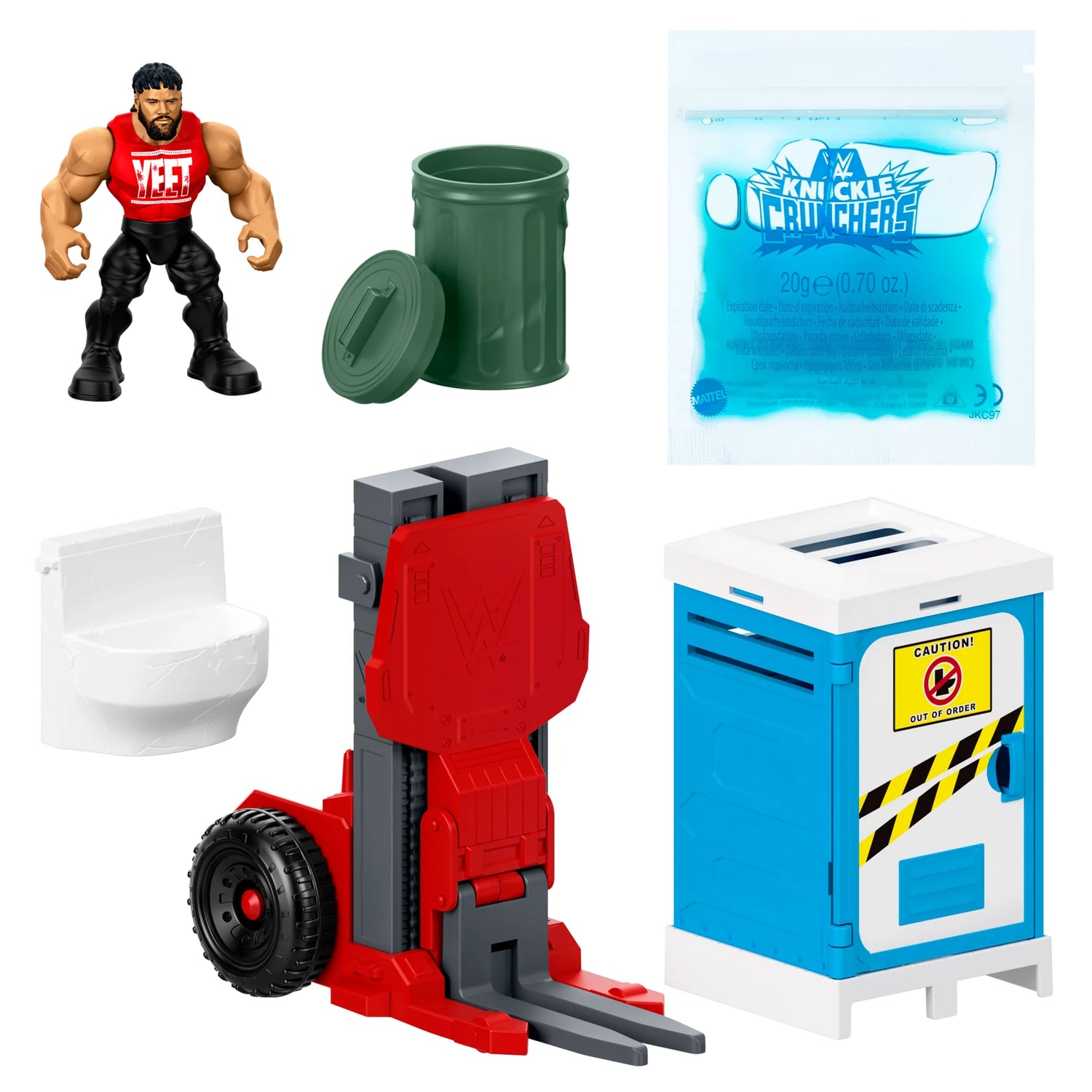 WWE Mattel Knuckle Crunchers Backstage Brawl Playset including Jey Uso Action & Toy Figures PWcatalog