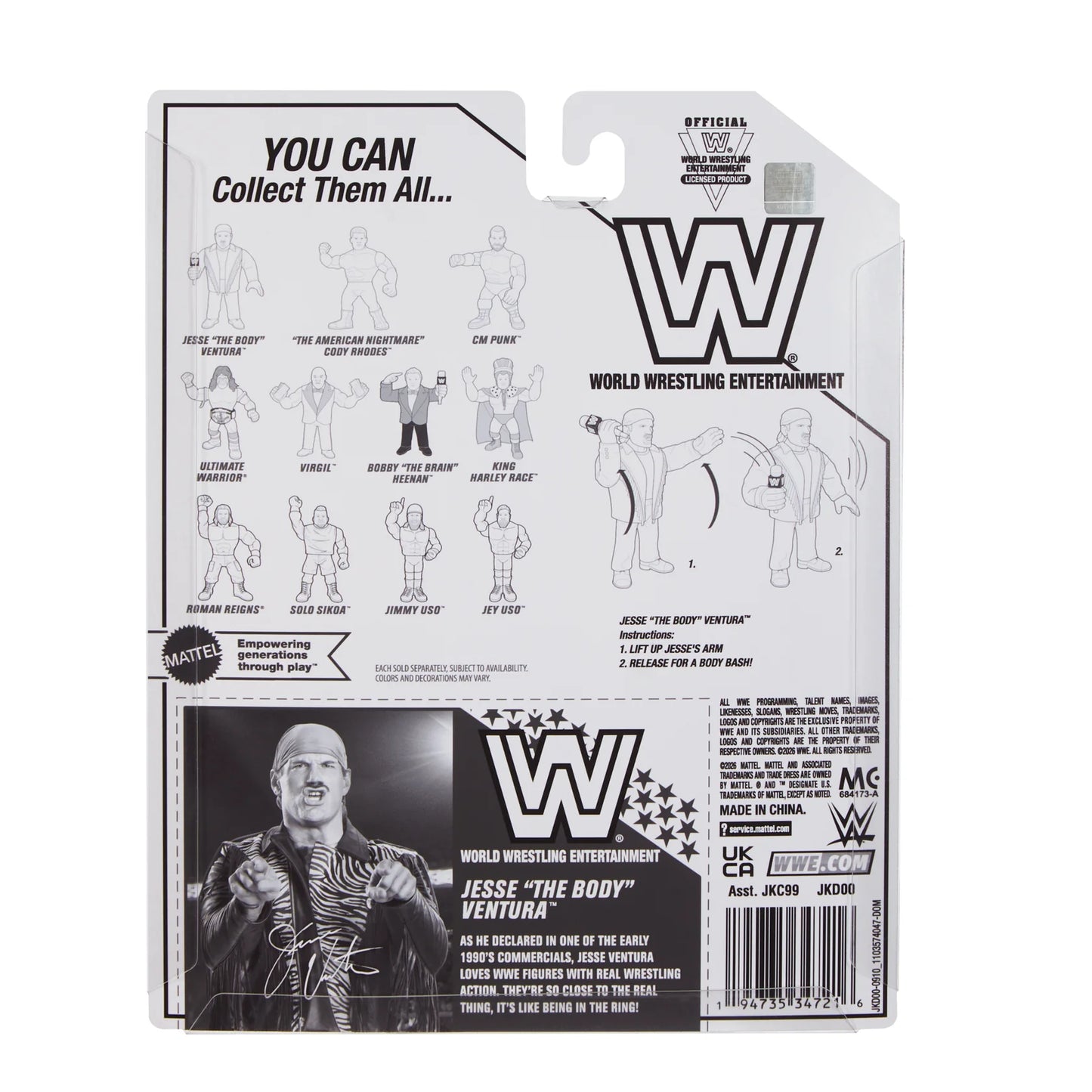 WWE Mattel Retro Jesse "The Body" Ventura Ringside Exclusive Series 1