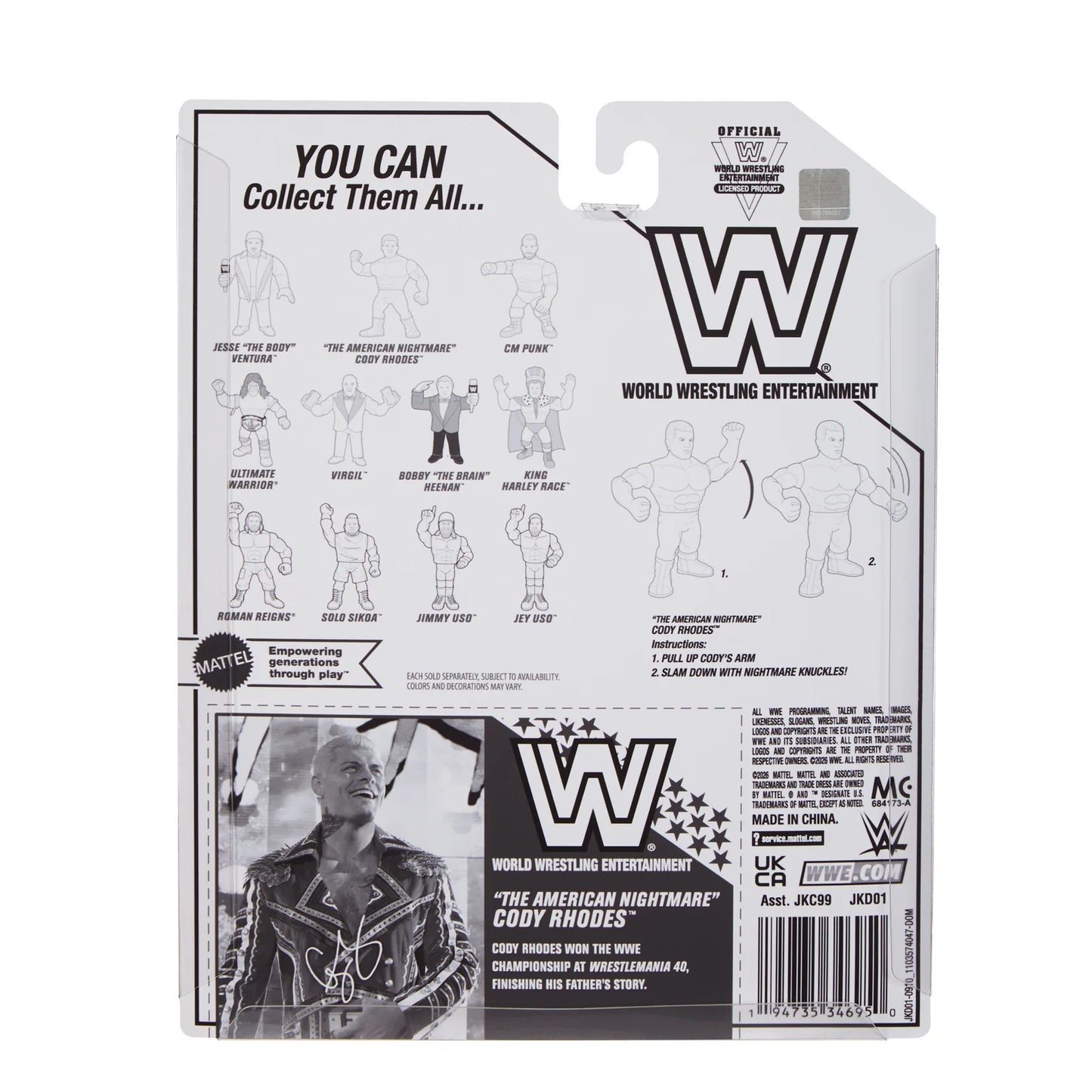 WWE Mattel Retro "The American Nightmare" Cody Rhodes Ringside Exclusive Series 1 Action & Toy Figures PWcatalog