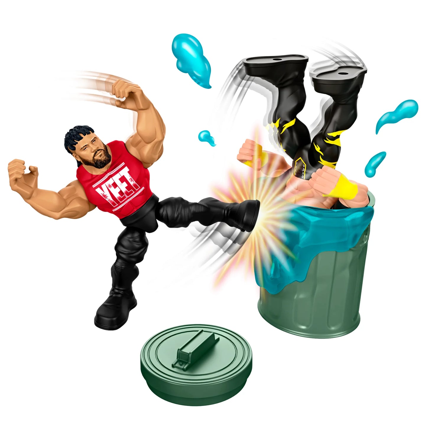 WWE Mattel Knuckle Crunchers Backstage Brawl Playset including Jey Uso Action & Toy Figures PWcatalog