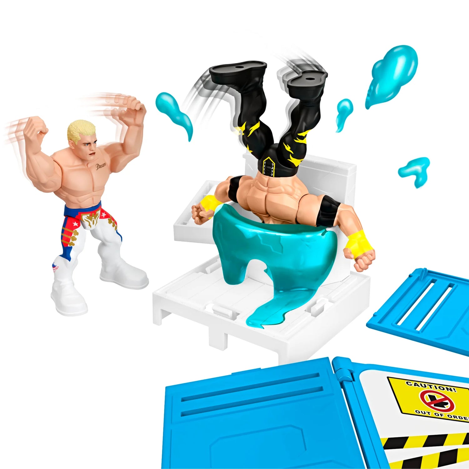 WWE Mattel Knuckle Crunchers Backstage Brawl Playset including Jey Uso Action & Toy Figures PWcatalog