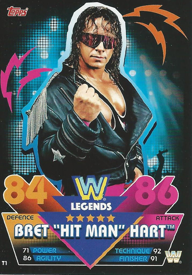 WWE Topps Slam Attax Reloaded 2020 Bret Hitman Hart T1 trading card PW Catalog