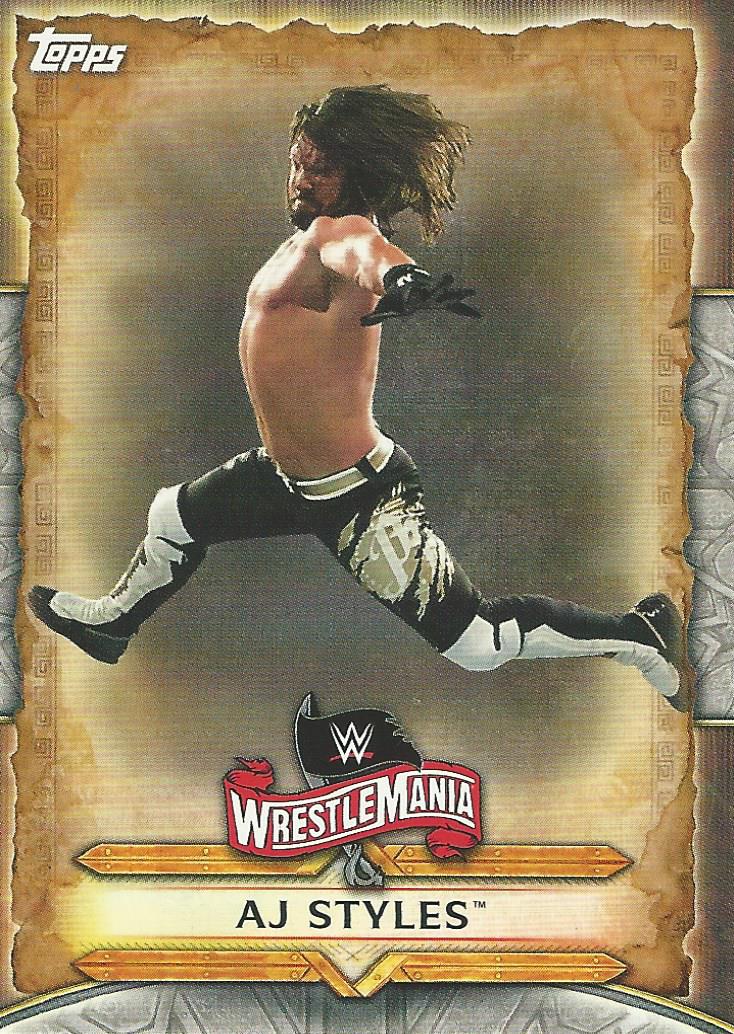 WWE Topps Road to Wrestlemania 2020 AJ Styles WM-1 trading card PW Catalog