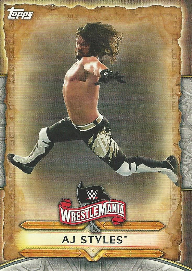 WWE Topps Road to Wrestlemania 2020 AJ Styles WM-1 trading card PW Catalog