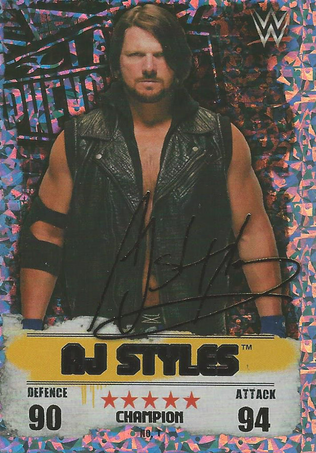 WWE Topps Slam Attax Takeover 2016 AJ Styles Gold Champion #1